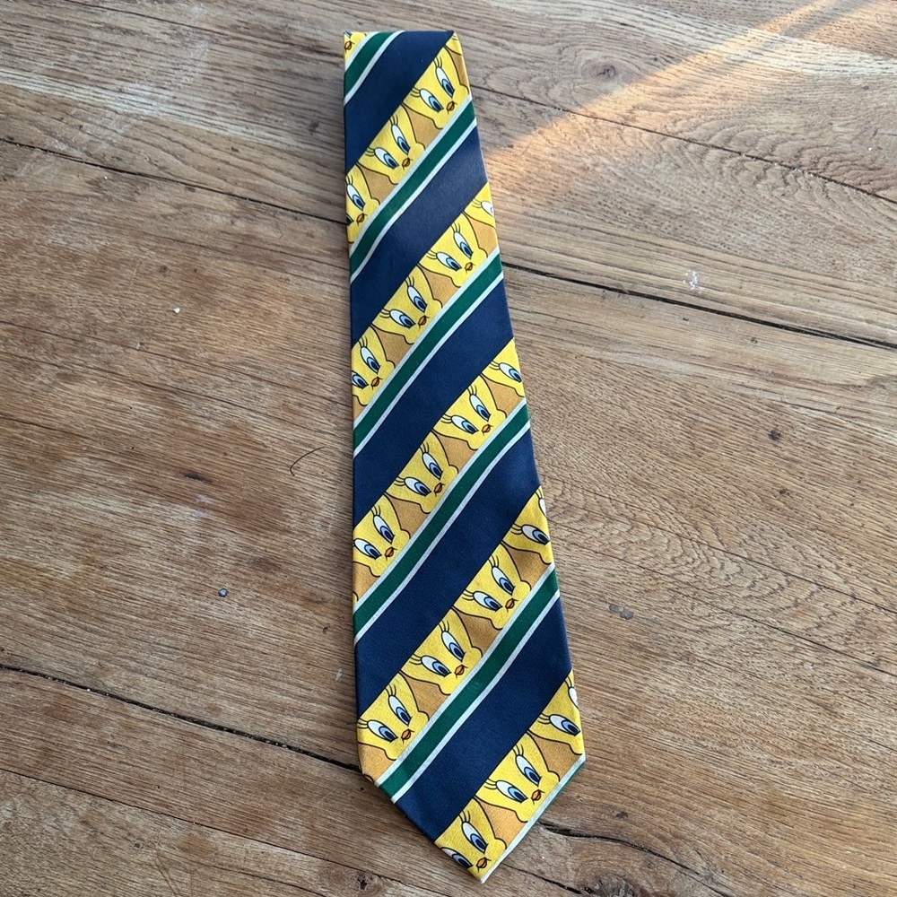 DIsney Stylish Navy and Yellow Cartoon Character Tweety Tie